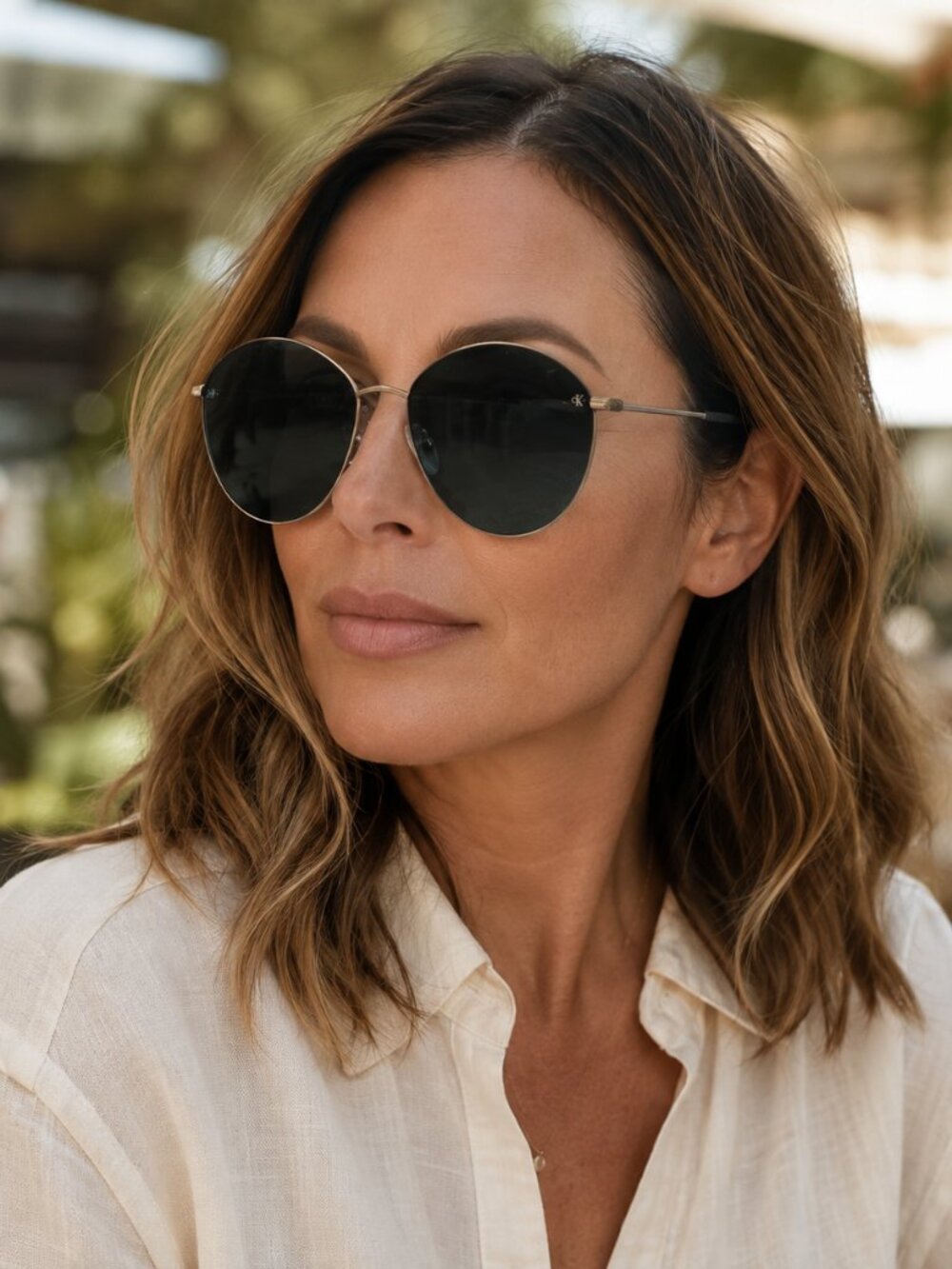 Calvin Klein Jeans CKJ21213S Rose Gold Aviator Sunglasses With Case